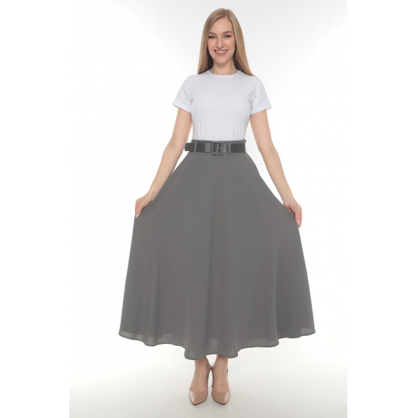 SORALLİNE KADIN BAHARLIK KLOŞ ETEK 779 GRİ