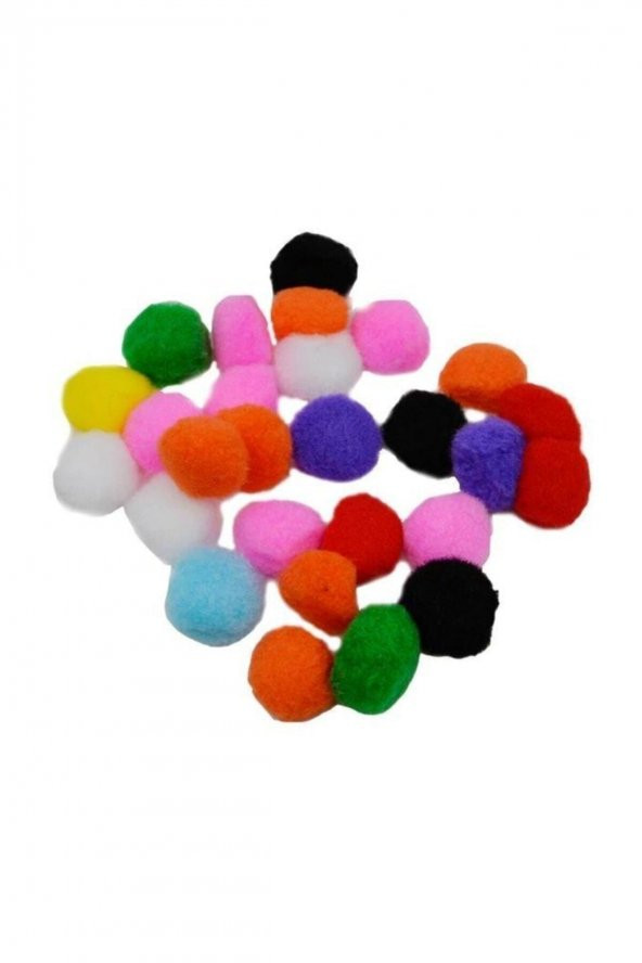 Puti Karışık Renkli Pompom 4469 - 2