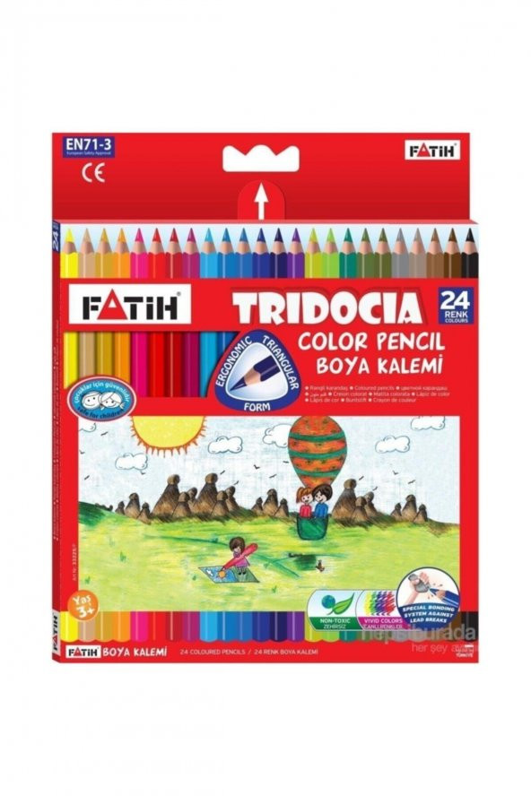 Fatih Trıdocıa Kuruboya Kalemi 24 Renk Tam Boy