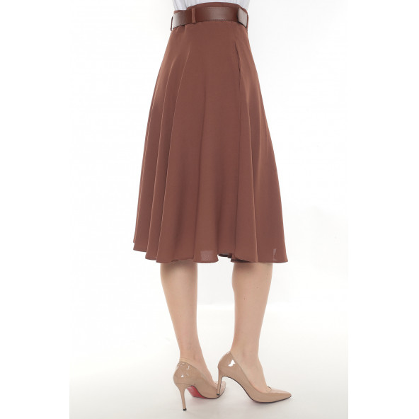 SORALLİNE KADIN BAHARLIK KLOŞ ETEK 780 TARÇIN - 3