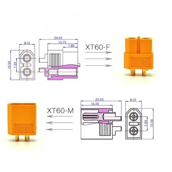 XT-60 KONNEKTÖR ÇİFT