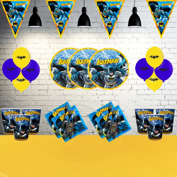 Batman Betmen 16 Kişilik Doğum Günü Parti Malzemeleri Seti