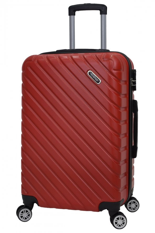 Elatae 2li Valiz Seti Büyük Boy - Orta Boy Kırmızı Pro Abs 1001 - Resim 2