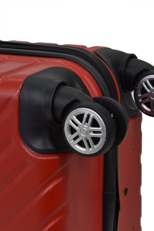 Elatae 2li Valiz Seti Büyük Boy - Orta Boy Kırmızı Pro Abs 1001 - Resim 6