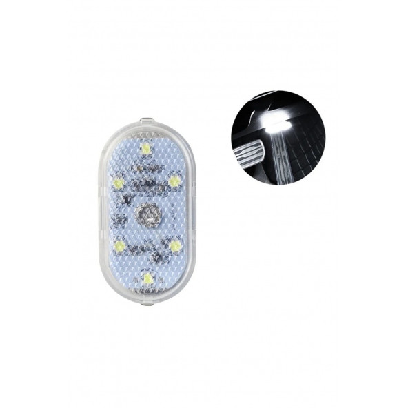 Dokunmatik Sensörlü Mini 6 Led Lamba Usb Şarj Edilebilir Mıknatıslı Beyaz Renk 6LED AA172 (DK-10) - 2