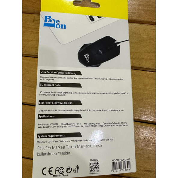 PALEON M800 KABLOLU MAUS MOUSE - 3