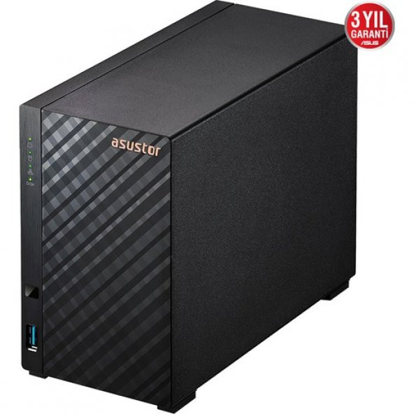 ASUSTOR AS1102T REALTEK RTD1296 2 DİSK YUVASI NAS(2X18TB DESTEĞİ) 1GB DDR4 2.5 GBE X 1 USB 3.2 X 2 - 3