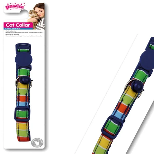 Pawise Renkli Şeritli Kedi Boyun Tasması ürün görseli