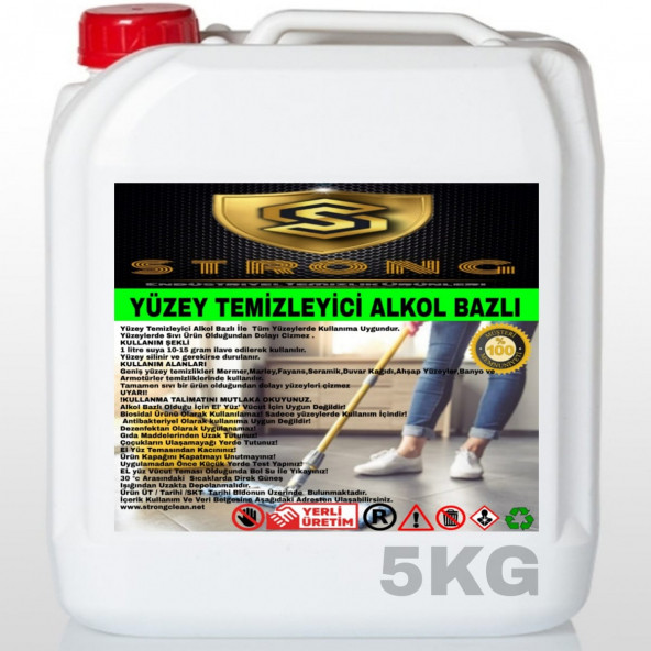 STRONG YÜZEY TEMİZLEYİCİ ALKOL BAZLI 5KG - 1