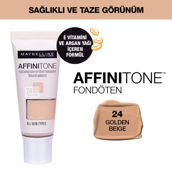 Maybelline Affinitone Fondöten 24 Golden Beige