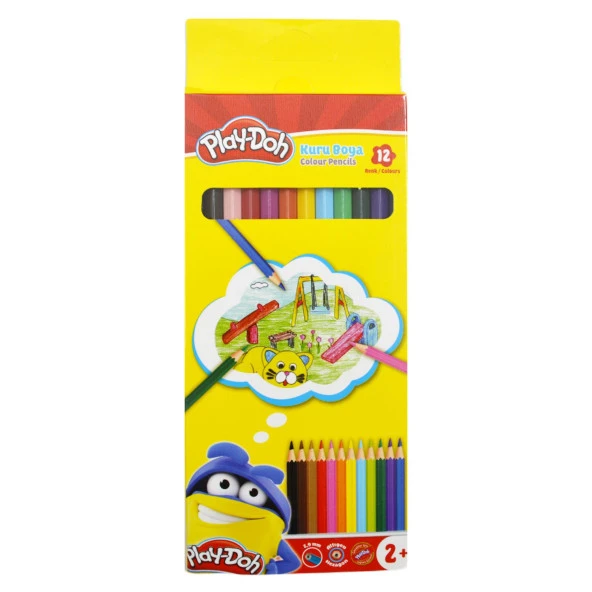 Play-Doh 12 Renk Kuru Boya Tam Boy KU001 ürün görseli