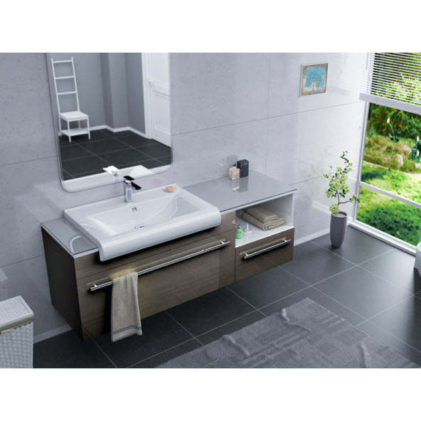Cerastyle Turkuaz Side Tezgah Üstü Lavabo 65 Cm - 2
