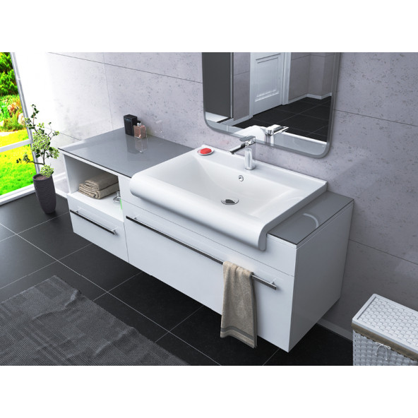 Cerastyle Turkuaz Side Tezgah Üstü Lavabo 65 Cm - 3