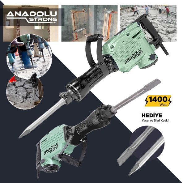 Anadolu Strong ANS1059 Profesyonel 25 Joule 14 Kg Kırıcı Hilti Matkap 2 Adet Uc Hediyeli - 2