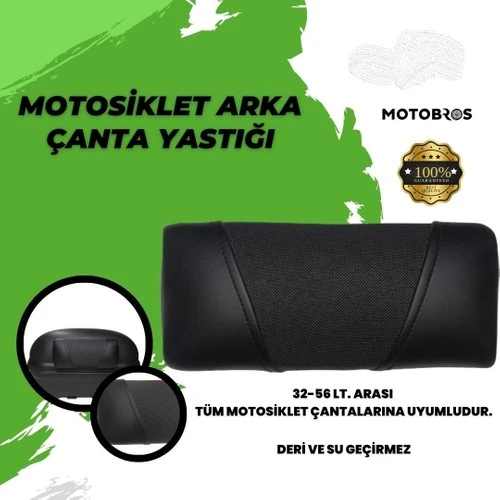 bike sky Motosiklet Çanta Sırt Dayama Siyah Deri (Universal) Ultra Konfor - 2