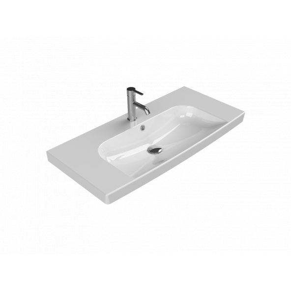 Turkuaz Seramik Cerastyle Roma Serisi 95 x 45 Cm Etajerli Lavabo