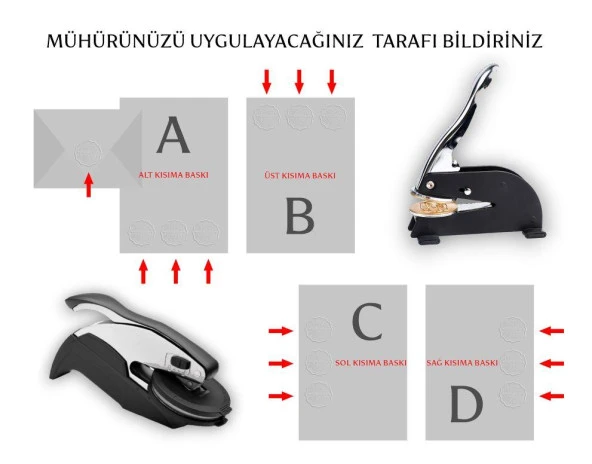 Soğuk Mühür Kabartma Damga Portatif Masa Tipi Baskı Makinesi 52mm - Resim 10