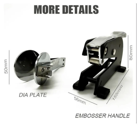 Soğuk Mühür Kabartma Damga Portatif Masa Tipi Baskı Makinesi 52mm - Resim 12