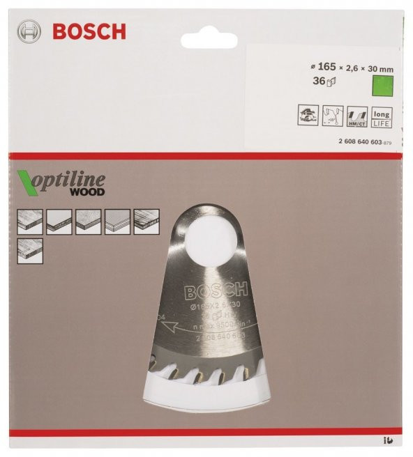 Bosch 160*30/20 mm 36 Diş Ahşap için Daire Testere Bıçağı Optiline - 2