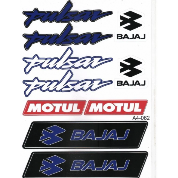 BAJAJ PULSAR UYUMLU A4 ETİKET SETİ MAVİ