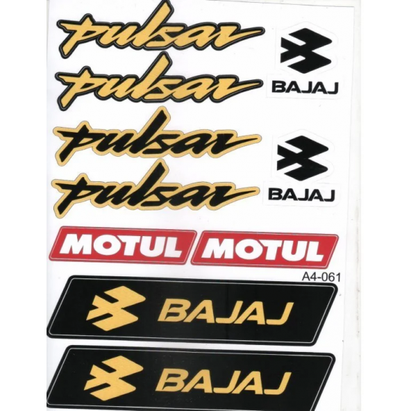 BAJAJ PULSAR UYUMLU A4 ETİKET SETİ SARI