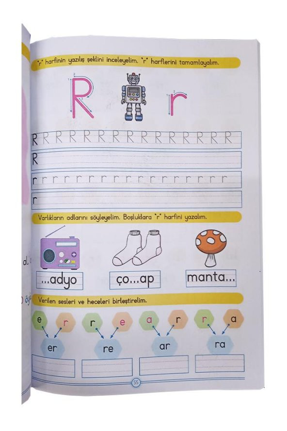 Hece Kitabı 4 Adım Yayınları 1 Sınıf İçin İlk Okuma Yazma Öğrenme Kitabı Örnek Harfler Okumayı Öğrenme Kitapı - 4