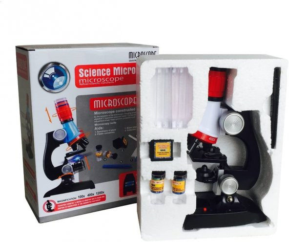 Hayal Sepeti  Science Kits For Kids Microscope Beginner Microscope Kit LED 100X, 400X, And 1200X - 3