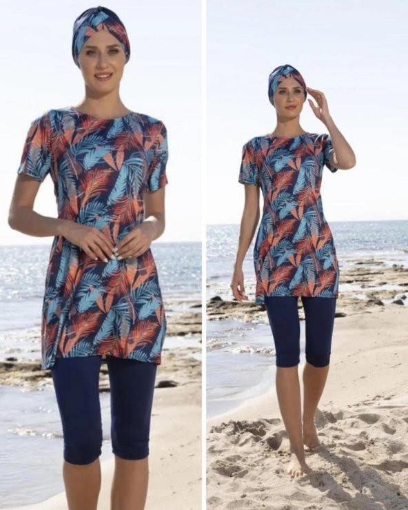 Estiva 23810 Lacivert Kısa Kol  Yarı Kapalı Mayo - 2