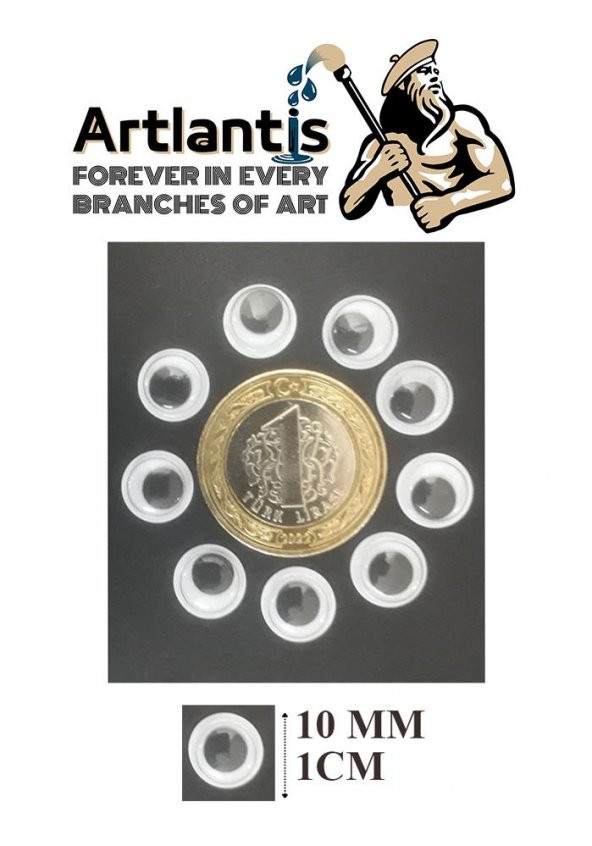 Oynar Göz Seti Siyah 8 mm 10 mm 12 mm 150 li 1 Paket Oynayan Göz Karışık Hobi Tasarım Anasınıfı Kreş Etkinlik Elişi - 6