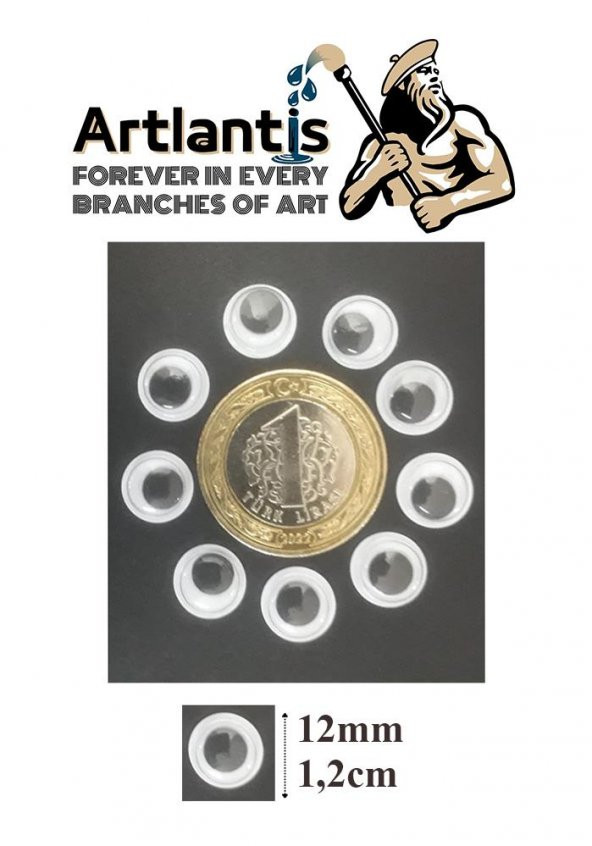 Oynar Göz Seti Siyah 8 mm 10 mm 12 mm 150 li 1 Paket Oynayan Göz Karışık Hobi Tasarım Anasınıfı Kreş Etkinlik Elişi - 7