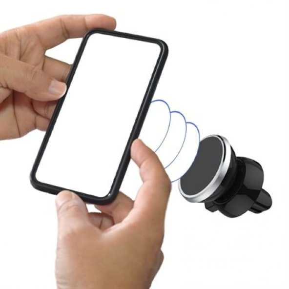 Araç İçi Izgaraya Takılan Telefon Tutucu Mıknatıslı Döndürülebilir Telefon Tutucu Yuvarlak Model - 6
