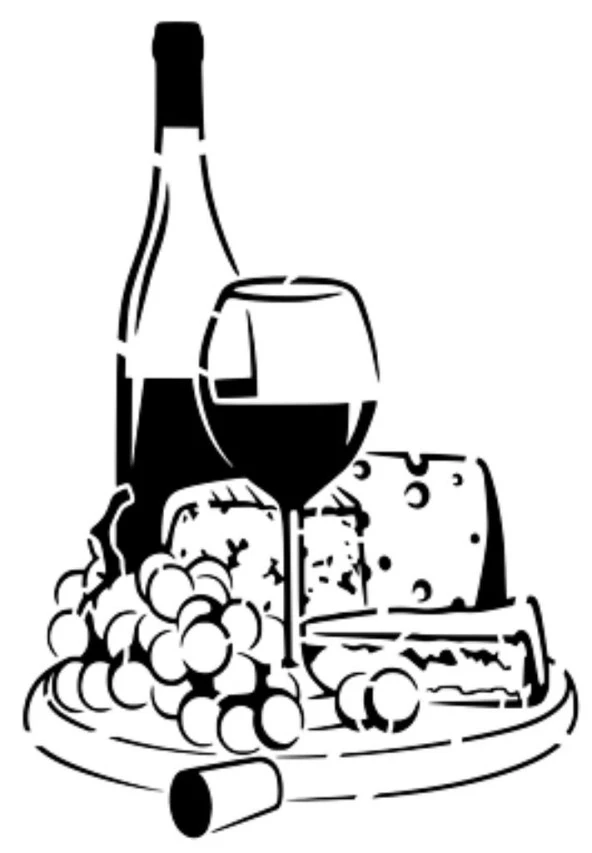 Şarap Ve Peynir Şablonu Plastik Aparat