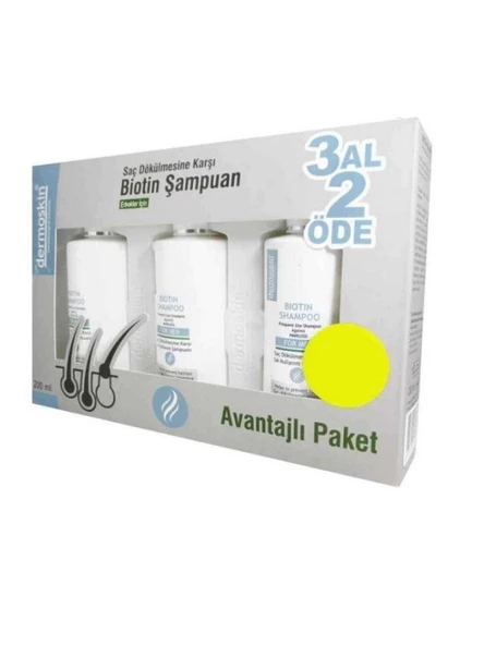 Dermoskin Erkekler İçin Biotin Saç Dökülmesi İçin Şampuanı 200 ml (3 Al 2 Öde)