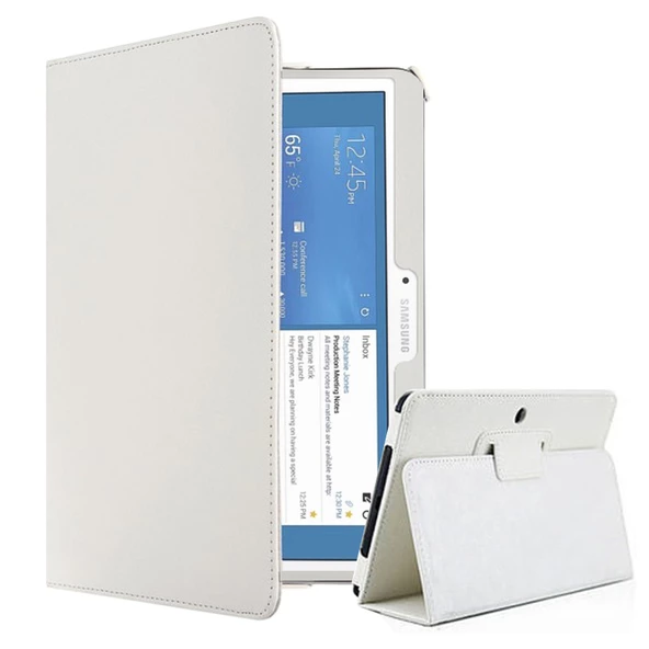 Samsung Galaxy Tab 4 T530 10.1" Standlı Tablet Kılıf Beyaz - 1
