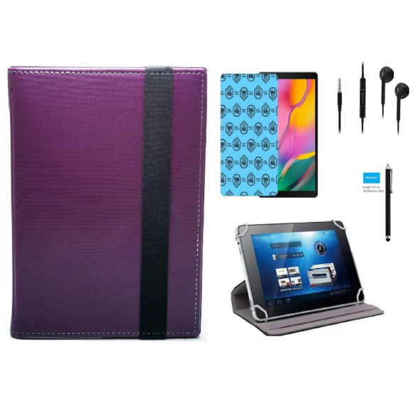 Philips M10 Pro Tablet 10.1" Uyumlu Tablet Kılıfı 4 lü Set KılıfEkran KorumaKalemKulaklık - Resim 4