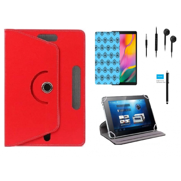 Philips M10 Pro Tablet 10.1" Uyumlu Tablet Kılıfı 4 lü Set KılıfEkran KorumaKalemKulaklık - Resim 6