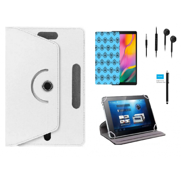 Philips M10 Pro Tablet 10.1" Uyumlu Tablet Kılıfı 4 lü Set KılıfEkran KorumaKalemKulaklık - Resim 7