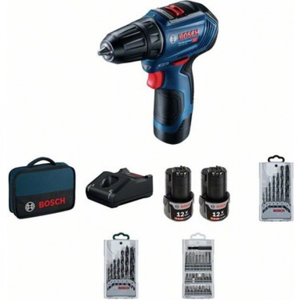 Bosch GSR 12V-30 Akülü Vidalama 39 Parça Set Hediyeli !