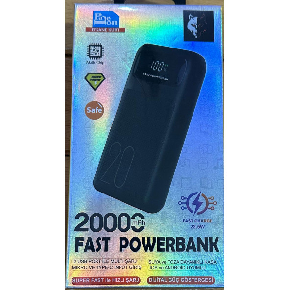 POWER BANK 20000 FAST GÖSTERGELİ