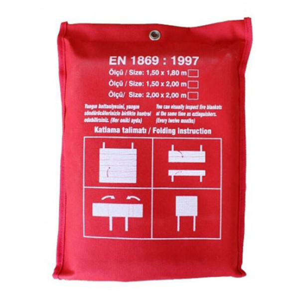 Aircraft 150cm x 180 cm Yangın Battaniyesi , Çantalı