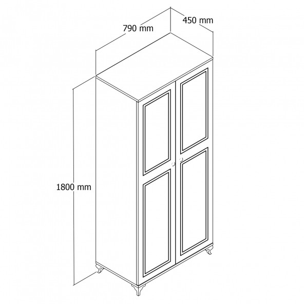Moxen Mobilya DR2 Askılı Raflı Dolap - 4