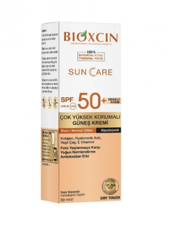 Bioxcin Sun Care SPF50+Kuru Normal Ciltler İçin Renkli Güneş Kremi 50 ml