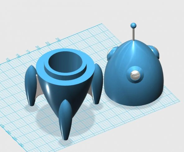 Roket Gemi Masası Tidy Plastik Aparat - Resim 5