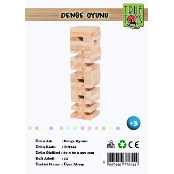 True Toys 54 Parça Jenga-Denge Oyunu