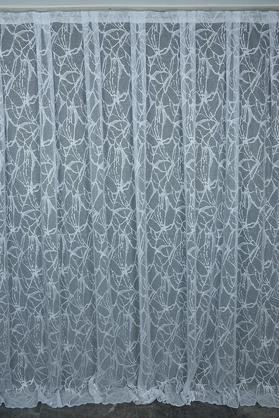 MERMER MODEL KIRIK BEYAZ RENK TEK KANAT Hazır dikilmiş Pileli Fon Perde 300*260 cm ürün görseli 1