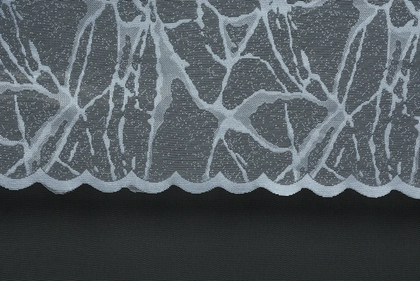 MERMER MODEL KIRIK BEYAZ RENK TEK KANAT Hazır dikilmiş Pileli Fon Perde 300*260 cm - Resim 4