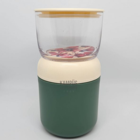 Vagonlife XC-557 700ml Yeşil 2 Katlı Yeni Nesil Sefer Tası - 2