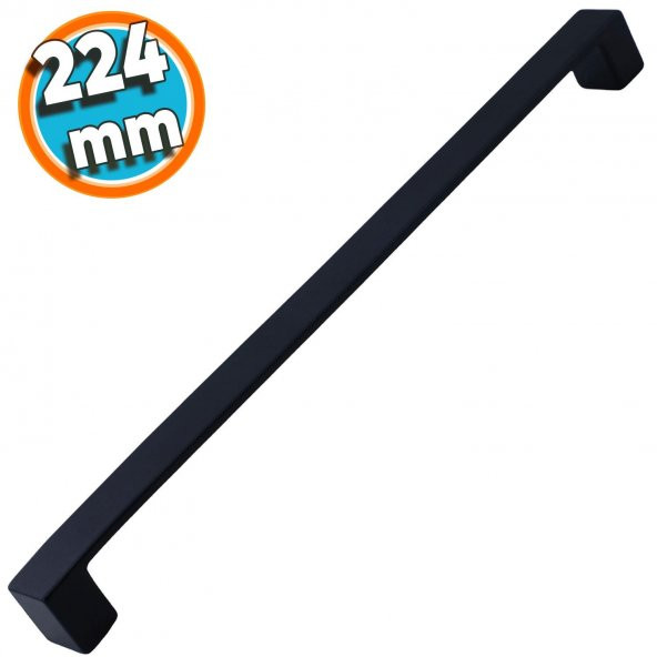 Mobilya Mutfak Banyo Dolabı Çekmece Dolap Kapak Kulpu Kulbu Siyah 224 mm Metal Kulp