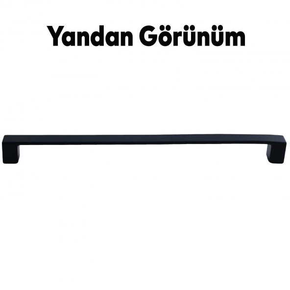 Mobilya Mutfak Banyo Dolabı Çekmece Dolap Kapak Kulpu Kulbu Siyah 224 mm Metal Kulp - 5