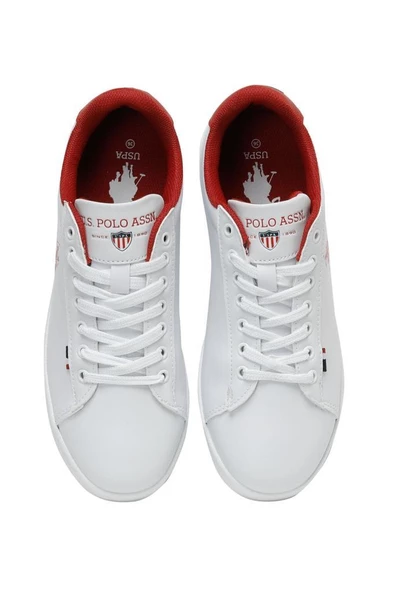 U.S Polo Assn. Franco GSN 3FX 101265961 Kadın Sneaker Ayakkabı Beyaz-Kırmızı 36-40 - Resim 4